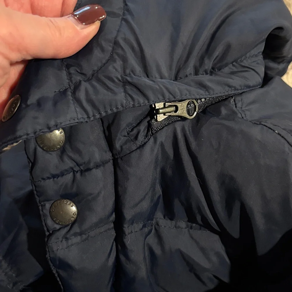 Baby Gap Boys Size‎ 2 Puffer Jacket Winter Coat Navy w/ Removable Hood